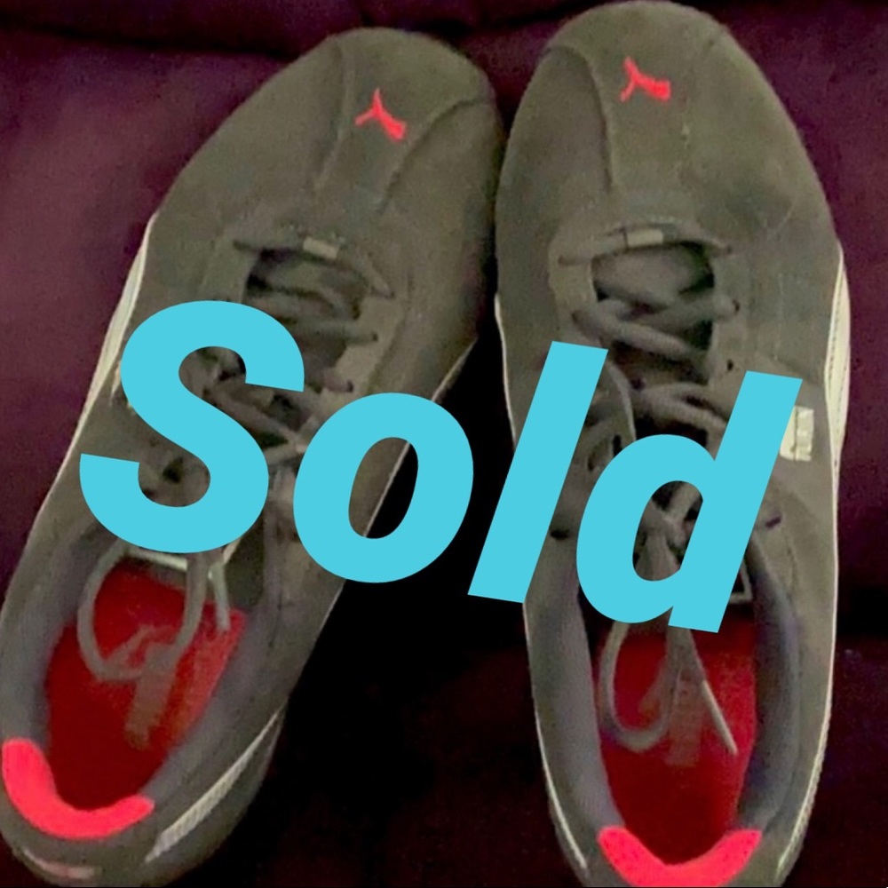 Dark Gray and Pink Puma Turin Tennis Shoes